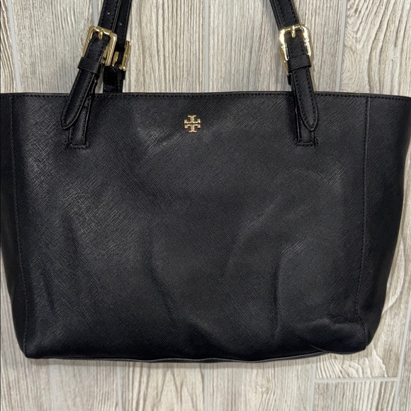 Tory Burch New York Buckle Black Tote with Gold Zipper - Picture 3 of 10